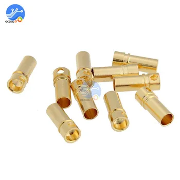 10Pairs(=20pcs/lot) RC 3.5 mm spraudnis/ligzda Zelta pārklājumu Bullet Banana Plug Connector Jaunas