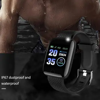 116 PLUS Smart Skatīties Vīrieši 1.3 collu Fitnesa Skatīties asinsspiediens, Sirds ritma Monitors Zvanu Atgādinājumu Par Android, IOS IP67 Waterproof