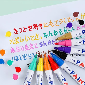 12pcs/daudz krāsains Ūdensizturīgu pildspalvu, Auto Riepas, Riepu Metāla Pastāvīgu Krāsu Marķieri