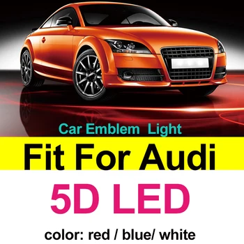 18.0 cm X 5.8 cm Automašīnas Logo Emlem 5D LED Gaismas Priekšā Kapuci Galvā Aizmugures Bagāžnieka Pārsegi Boot Žetons par Q3 Q5 A1 A3 TT Auto Piederumi