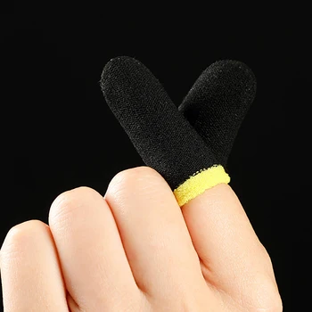 18-Pin Oglekļa Šķiedras Pirkstu Uzmavas PUBG Mobilās Spēles Sazināties Sn Pirkstu Uzmavas Black & Yellow(12 Gab.)