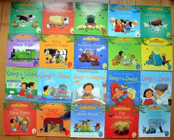 20 Books/12Books par 1 Komplekts Bērniem Usborne Stāsts Bilžu Saimniecības Pasakas Bērnu Slavenā angļu Grāmatu Bērniem Izglītības 15x15CM
