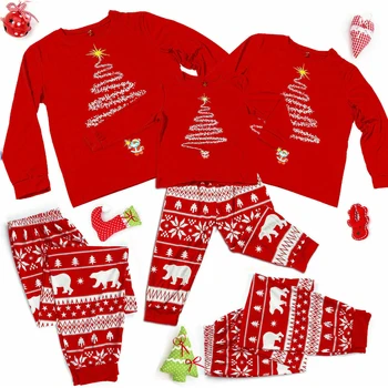 2022 Ziemassvētku Ģimenes Saskaņošanas Pidžamu Mamma, Meita, Tētis, Dēls, Apģērbu Komplekts Sievietēm, Vīriešiem, Meiteņu, Zēnu Pidžamas Red Sleepwear Ģimenes Izskatās