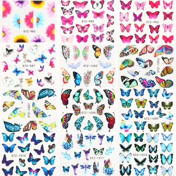 30pcs Nagus Mākslas Manikīrs Ūdens Uzlīmēm, Krāsas Butterflys Rotājumi, Nagu Uzlīmes Nagiem Padomus, Skaistums