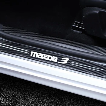 4gab Priekš Mazda 3 BK BL 2003 2004 - 2017 2018 2019 2020 2021 Auto Pretnodiluma Plāksnes Durvju Sliekšņa Sliekšņa Uzlīmes Tūninga Aksesuāri