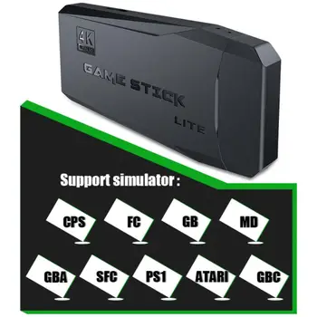 4K HD Video Spēļu Konsole, 2.4 G, Dubultā Bezvadu Kontrolieris Uz PS1/MK/Retro TV Dendy Spēļu Konsole 10000 Spēles Stick Karstā