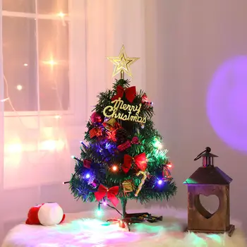 50cm Galda Ziemassvētku Eglīte Mākslīgā Mini Ziemassvētki Priede, Ar LED String Gaismas Un Rotājumi, Ziemassvētku Rotājumi, Mājas U3