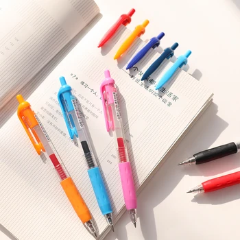 8 Krāsas Ātrās žāvēšanas Nospiediet Gēla Pildspalva 0,5 mm Studentu Rakstot Melnās Tintes Pildspalva Zila Sarkana Gēla Pildspalvas Biroja preces Pildspalvu, Paraksts