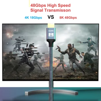 Anmck 8K HDMI Kabeli saderīga Ultra HD Video, Audio Vadu Uz TV Kastē PS4 PS5 Projektors, Laptops Digitālo Vadu, Kabeļu 4K