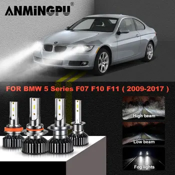 ANMINGPU Led Lukturu BMW 5 Sērijas F07 F10, F11, 2009-2017 Led High Beam tuvās Gaismas Led Lukturu Komplekts Canbus Spuldzes Miglas lukturi