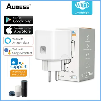 Aubess EWelink Gudru ES Plug 10.A Ligzda Smart Wifi Mobilo Telefonu Taimeris Smart Home Darbi Ar Amazon Alexa Balss Vadība
