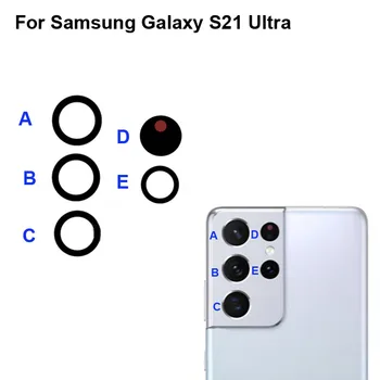 Augsta kvalitāte Par Samsung Galaxy S21 Ultra Atpakaļ Atpakaļskata Kamera Stikla Lēcu testu laba S 21 Ultra SM-G9980 Rezerves Daļas