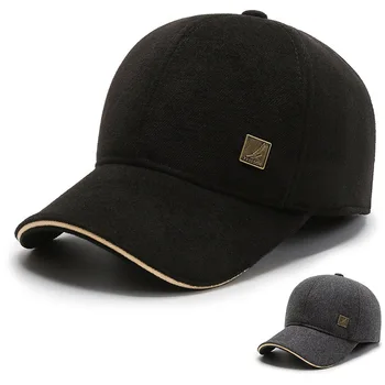 Augstas Kvalitātes ziemas rudenī jutu, Beisbola cepure silta, bieza kokvilna elastīga klp vīriešiem ausu aizsardzības aprīkots cepuri tētis, cepure, Regulējams klp