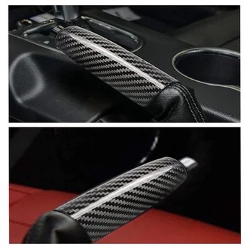 Auto ABS Oglekļa Šķiedras Rokas Segtu Grip Roktura Sviru Bremžu Rokturi, Vāks Ford Mustang-2021