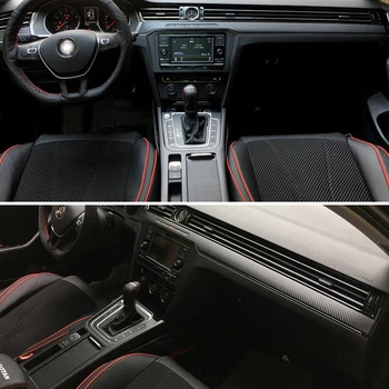 Auto-Stils 5D Oglekļa Šķiedras Auto Interjera Centrā Konsoles Krāsu Izmaiņas Molding Uzlīmes Uzlīmes Volkswagen Passat B8 2017-2019