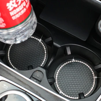 Auto Ūdens Kausa Pudeles Turētājs Silikona Rhinestone Anti-slīdēšanas Paklājiņš Pad Auto silikagela neslīdoša Uzglabāšanas Mini Cooper Alfa Romeo Automašīnas