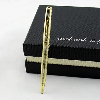 Biznesa Biroja Metāla Lodīšu Pildspalvu High-end Zelta 0.7 mm, zila Tinte Biznesa Paraksts Pildspalvas Rakstot Kancelejas preces