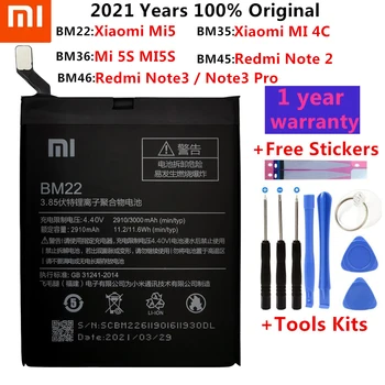 BM35 BM36 BM22 BM45 BM46 Akumulatoru Xiaomi Mi 5 5S 4C Redmi Piezīme 2 3 Nomaiņa Tālrunis Bateria Augstas Ietilpības + Bezmaksas Rīki