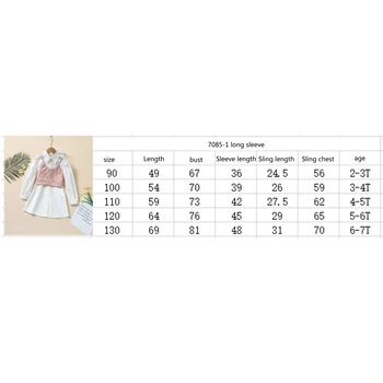 Bērnu Apģērbi Meitenēm Gadījuma Divu gabals Apģērbu Set White tīrtoņa Krāsu Pogas Krekli Kleita Rozā zeķu veste Baby Pavasara