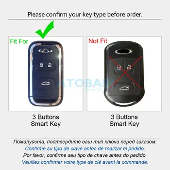 Cinka Sakausējuma Auto Atslēgu Gadījumā, 3 Pogas Smart Keyless Ieceļošanas Tālvadības Maciņi, Shell Aizsargs Vāks Chery Tiggo 8 7 5X 2019 2020