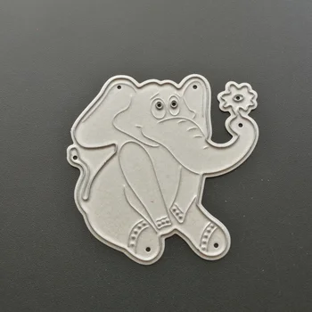Cute elephant Metāla Griešanas Mirst Trafareti par DIY Scrapbooking albumu Dekoratīvu Reljefu DIY Papīra Kartēm