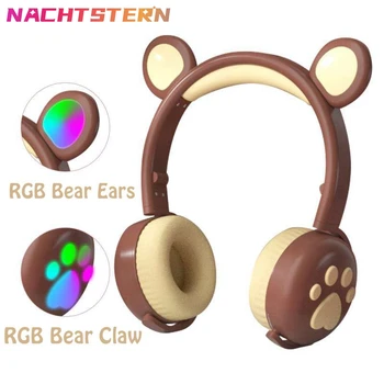 Cute Maz Sedz bezvadu Austiņas Bluetooth 5.0 Bass Trokšņu Slāpēšanas Bērns, Meitene Auriculares RGB controlable kasko ar Mic