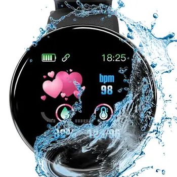 D18 Smartwatch Vīriešu Kārtas Sirds Ritma Monitors Asinsspiediens Ūdensizturīgs Bluetooth Sieviešu Fitnesa Tracker Smart Elektronu Pulksteņi