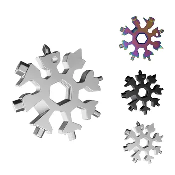 Daudzfunkcionāls sniegpārslas uzgriežņu atslēgas astoņstūra formas multi mērķis āra pārnēsājams instruments, 18. vienu daudzfunkcionālu uzgriežņu atslēgas Ar gredzenu