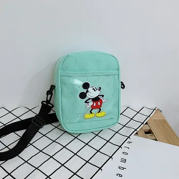Disney sieviešu soma modes gudrs karikatūra Mickey Mouse drukāt audekls maiss literatūras Vienkāršu Pleca Soma krusta mobilais tālrunis, soma
