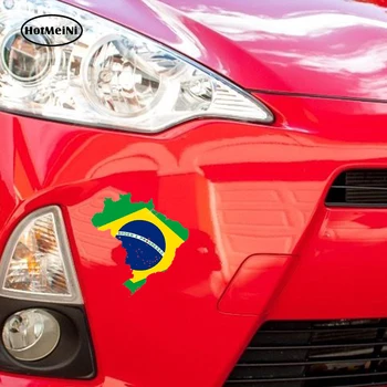HotMeiNi Auto Stils Brazīlija Kartes Karoga Auto Uzlīme Siluets, lai Bufera Ķivere Ledusskapis Klēpjdatoru Durvju Ūdensizturīgs Piederumi 13x13cm