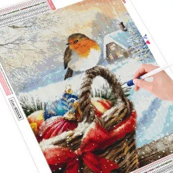 HUACAN 5D Dimanta Izšuvumi Putnu Pilna Dimanta Urbšanas Krāsošana Dzīvnieku Cross Stitch Pārdošanas Mozaīkas Ziemas Rokdarbu Ziemassvētku Dāvanu