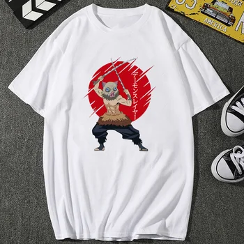 Ir 2021. Vasaras Demon Slayer Anime T Krekls Vīriešiem Karstā Pārdošanas Manga Hashibira Inosuke Kokvilnas Tee Karikatūra Modē Īsiem Sleev Streetwear Vīrietis