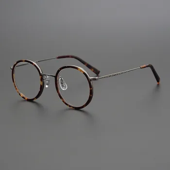 Japāņu Roku Darbs Kārta Titāna Briļļu Rāmis Vīriešu Retro Brilles Sievietēm Tuvredzība Lasījumā Optisko Gafas Oculos De Grau