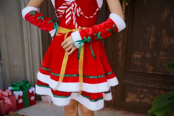 Jaunais Gads Seksīgā Ziemassvētku Kleita Sievietēm Pieaugušo Sarkano Pie Pleca Puse Kleita Svētku Drēbes Krūšu Priekšgala Samta Santa Klaus Kostīmi