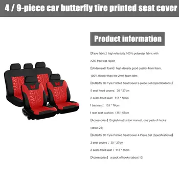 Jaunu Karstā Universal Car Seat Cover Set Tauriņš-Modelis Auto Sēdekļa Vāku Pilns Komplekts Auto Sēdekļa Vāka Dizains Interjera Aksesuāri