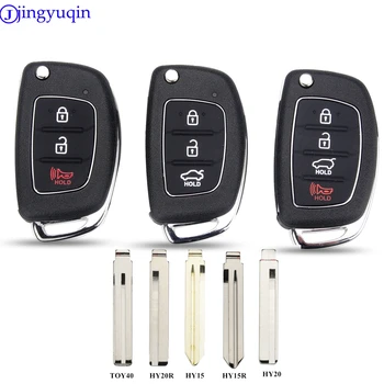 Jingyuqin Nomaiņa 3/4 Pogas Tālvadības Atslēgu Fob, Automašīnu Atslēgu, Lietu Vāku Optiskā Par Hyundai IX35 i20 3 Pogas Neslīpēts Asmens