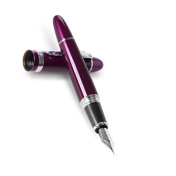 JINHAO 159 luksusa Tintes Pildspalva sudraba violeta tinte biroja pildspalvu, paraksts ar pildspalvu metāla vērpšanai pildspalvu, Kancelejas preces, Biroja Skola