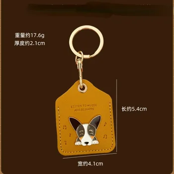 Karikatūra Corgi Suns atmiņas Kartes Vāciņu Keychain Soma Corgi Suns Dzīvnieku Ādas Sakausējuma Atslēgu gredzens Pāris Piederumi Kulons Radošo Dāvanu