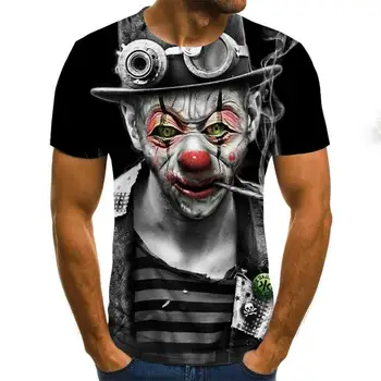 Karstā Pārdošanas Klauns T Krekls Vīriešiem/sievietēm Joker Sejas 3D Iespiesti Terora Modes T-krekli izmērs XXS-6XL