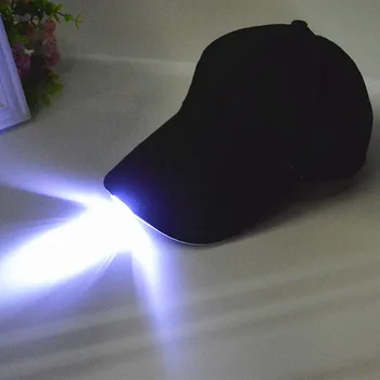 Karstā Pārdošanas Spilgti Spīd Tumsā Lasot Zvejas Skriešanas iedegas LED Sporta Cepure Beisbola Cepurītes Gaismas Svētku Cepuri Unisex