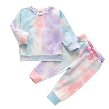 Kid Krāsoti Infant Baby Meiteņu Drēbes Rudenim, Ziemas Ir 2021. Kokvilnas Meitene Apģērbs 2gab Komplekti garām Piedurknēm T-Krekls+Bikses Drēbes Uzvalku