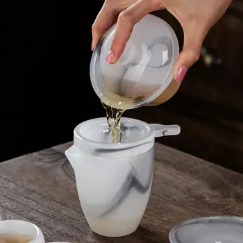 Krāsainu Glazūru Teaware Komplekti Tintes un Mazgāt Jade Porcelāna Tējas Komplekts Tureen Taisnīgu Tasi Tējas Noplūdes Kung Fu Tējas Tase Komplekts Tējas Maker Dāvanu Kastē