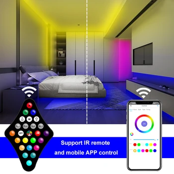 LED Strip Gaismas Bluetooth 5M-30M WIFI RGB LED Gaismas 5050 2835 Lente SMD diožu lentes Bluetooth, WIFI Phone IS Pārzinis jauda