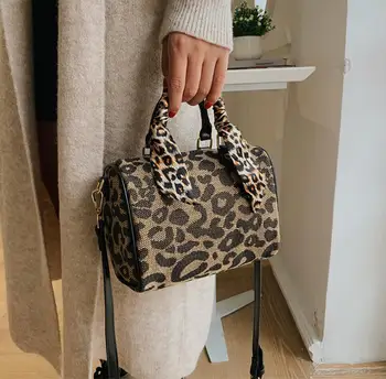 LEFTSIDE Leopard Mini Tote Soma 2022. Gada Ziemas New Augstas kvalitātes Audekla Sieviešu Luksusa Dizainers Rokassomu Vintage Plecu Soma, Somas