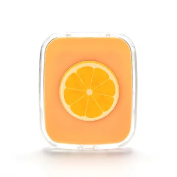 LIUSVENTINA Portatīvo DIY Akrila Cute Augļu Apelsīnu Arbūzs kontaktlēcu Gadījumā ar Spoguli Krāsas Lēcas Dāvana Meitenēm