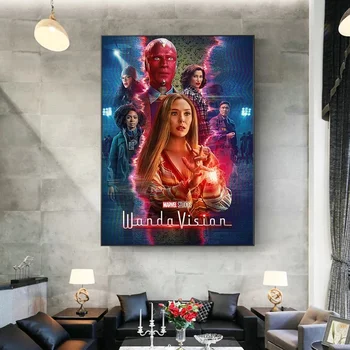 Marvel Supervaroņu seriāls Wanda Redzējumu Kanvas Glezna Mākslas Propagandas Plakāti un Izdrukas Rotājumi Dzīvojamā Istaba Bērniem, Dāvanu