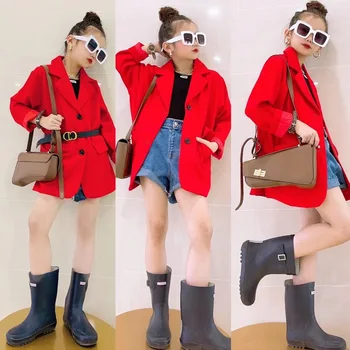 Meiteņu kostīms jaka jaunu 2021. gadā-pavasarī un rudenī meitenes tumši Hepburn stils korejiešu versija neto slavenību catwalk