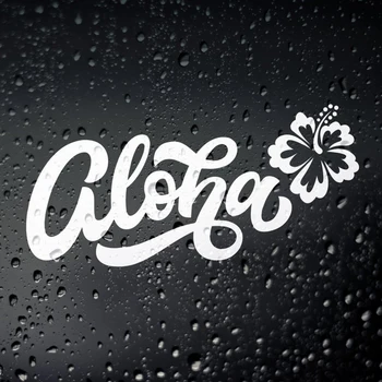 Melna/Skaida Aloha Ziedu Dizaina Smieklīgi, Auto Uzlīmes Noņemamas Ūdensizturīgs Logu Ķermeņa Decal CL775