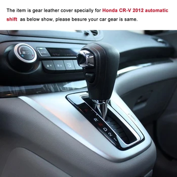Melnu Īstas Ādas Mīksto Roku šūtas Automašīnu Pārnesumu Pārslēgšanas Rokturi Ietilpst Honda CRV CR-V 2012 2013 Automātiski