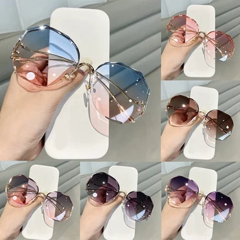 Modes INS Slīpums Saulesbrilles ar Izsmalcinātu Nelegālo bez apmales Saulesbrilles Par Sievietēm, Meitenēm, Dekoratīvie Stikli Ceļojumu Brīvdienu Brilles